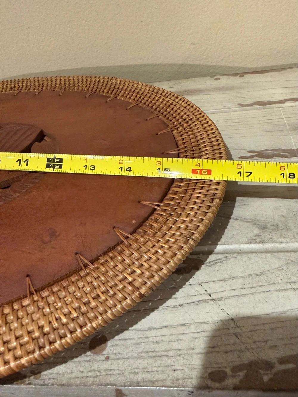 Vintage Hand Carved Wood & Woven Rattan Placemats Set of 4 Tropical Fish Bird